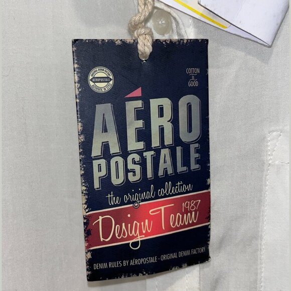 NWT Aeropostale White Sheer Collared Button Down Shirt Women’s Size M - Picture 5 of 11